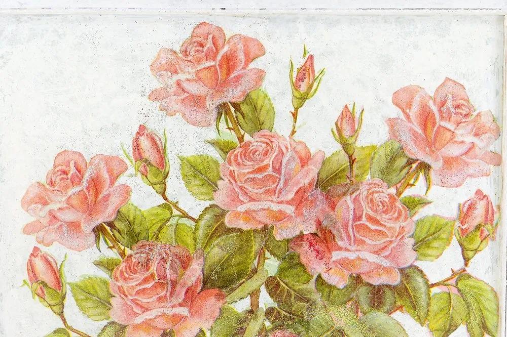 Samolepiaca tapeta vintage kytica ruží - 150x100