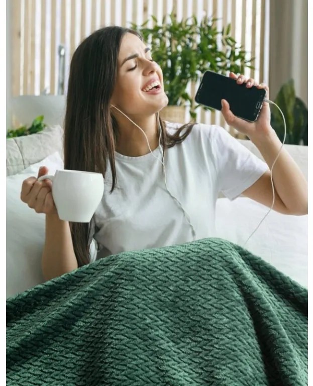 DECOREUM Klasická deka z vlákna príjemného na dotyk 170 cm x 210 cm béžová 100 % polyester Varianta: 367315 98875