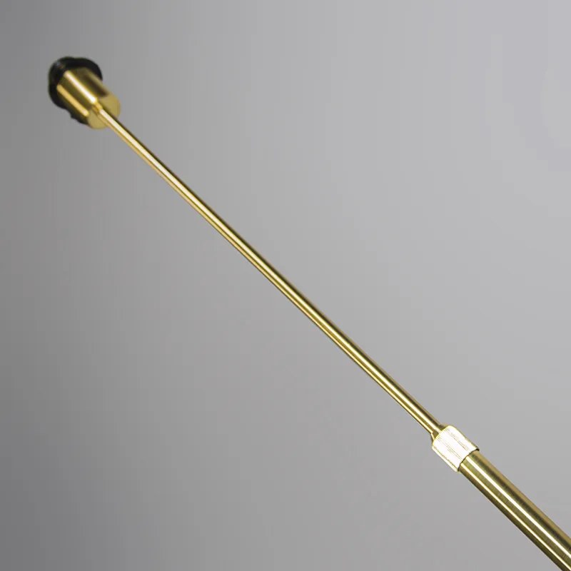 Stojaca lampa zlatá/mosadz s čiernym tienidlom 45 cm nastaviteľná - Parte