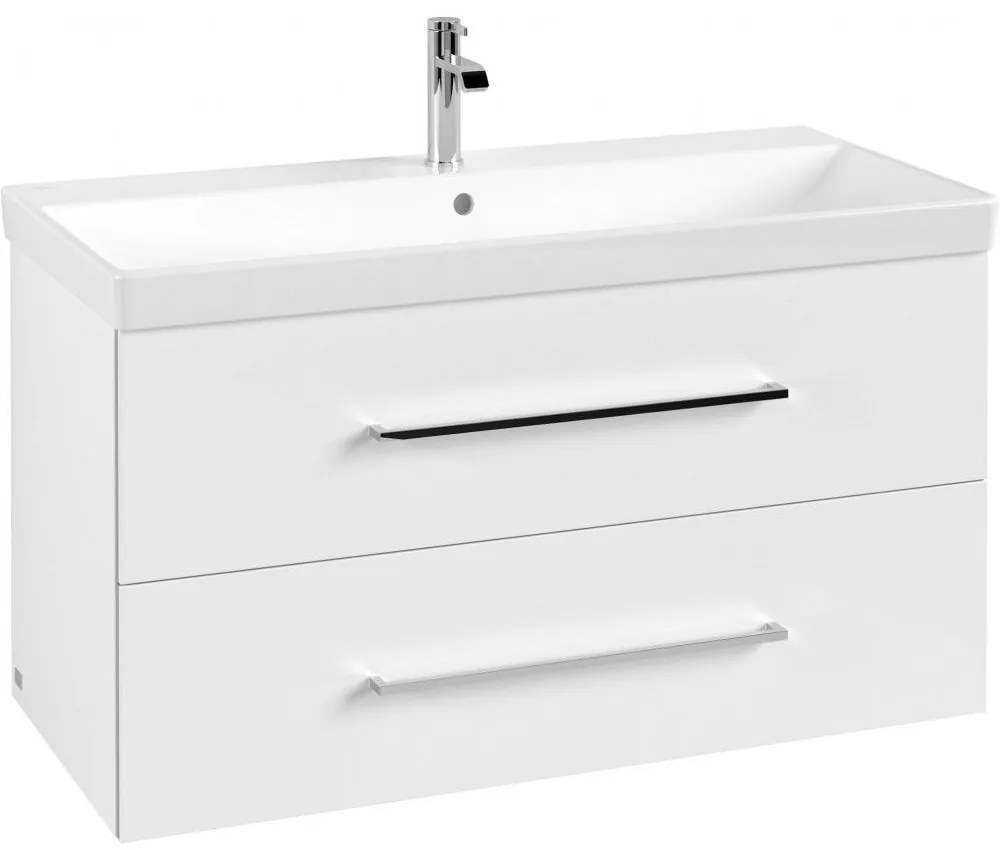 VILLEROY & BOCH Avento závesná skrinka pod umývadlo, 2 zásuvky, 980 x 452 x 514 mm, Crystal White, A89200B4