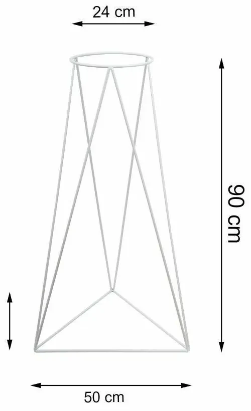 STOJAN NA KVETINÁČ TRIANGLE 90X50X24 CM BIELA