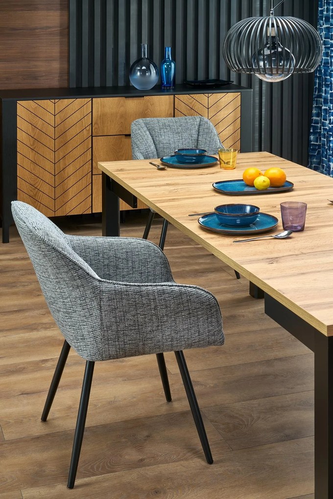 Rozkladací jedálenský stôl Qubik 80/200 cm dub artisan/čierny