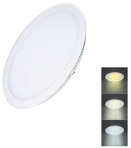 Solight WD146 Mini zapustený panel LED 6W, 450lm, 3000K/4000K/6000K, IP20, okrúhly, biela