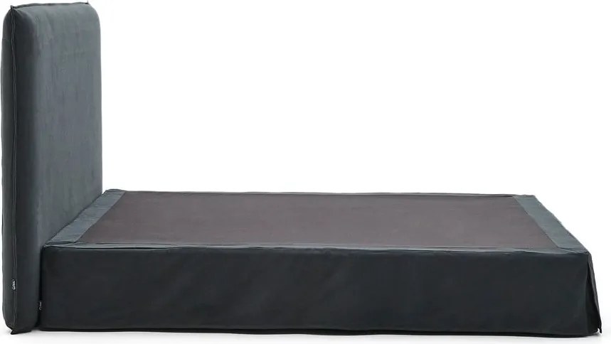 Antracitová čalúnená dvojlôžková posteľ 180x200 cm Jaira – Kave Home