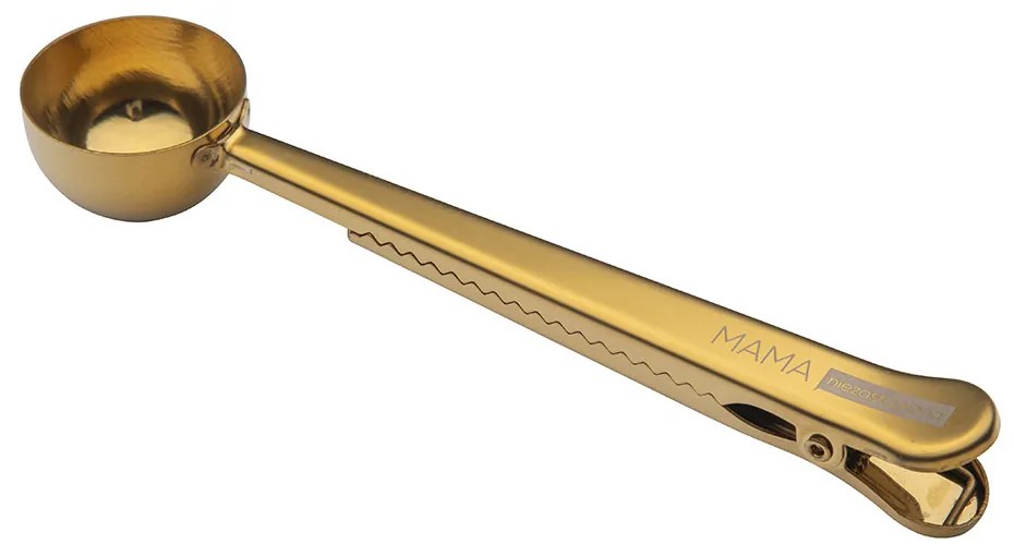 ALTOM Odmierka na kávu / čaj s klipom na uzavretie vrecka, zlatá