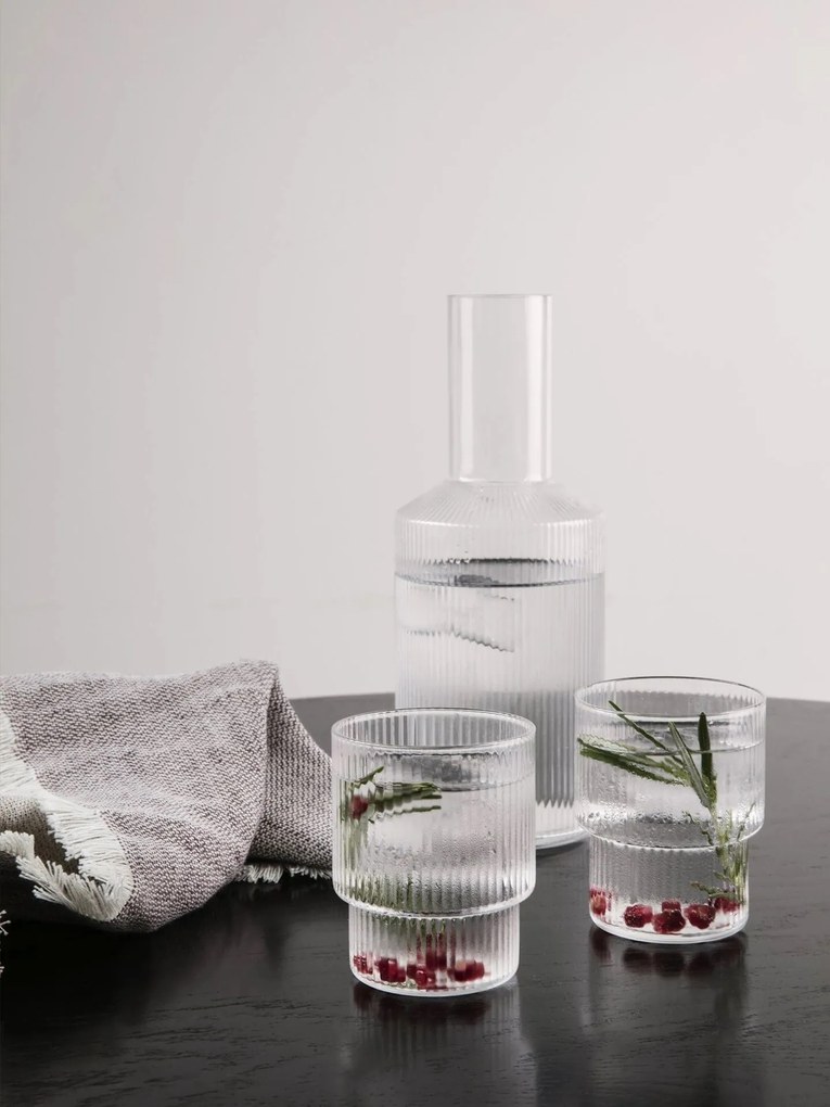 ferm LIVING Pohár na vodu RIPPLE číra 4 x 200 ml