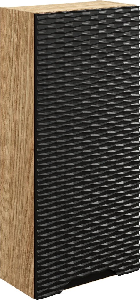 Comad Kúpeľňová skrinka závesná horná Ocean Black 35 čierna/dub olejovaný