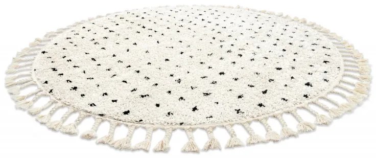 Kusový koberec Berber Syla B752 dots cream kruh, 120x120 (priemer) kruh, biela, chodba / predsieň, Dywany Łuszczów