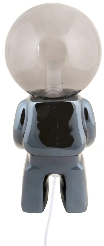 Sivá LED stmievateľná stolová lampa so skleneným tienidlom (výška 27 cm) Ross – Leitmotiv