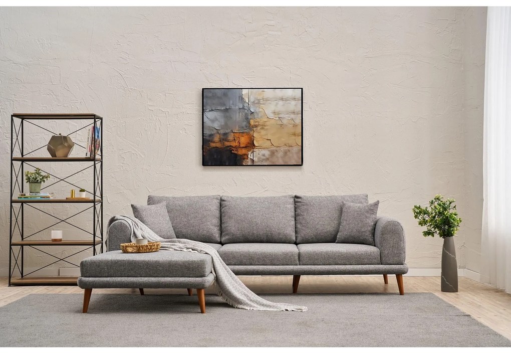 Rohová sedačka Sorenella (L) (sivá). Akcia -18%. Vlastná spoľahlivá doprava až k Vám domov. 1101786