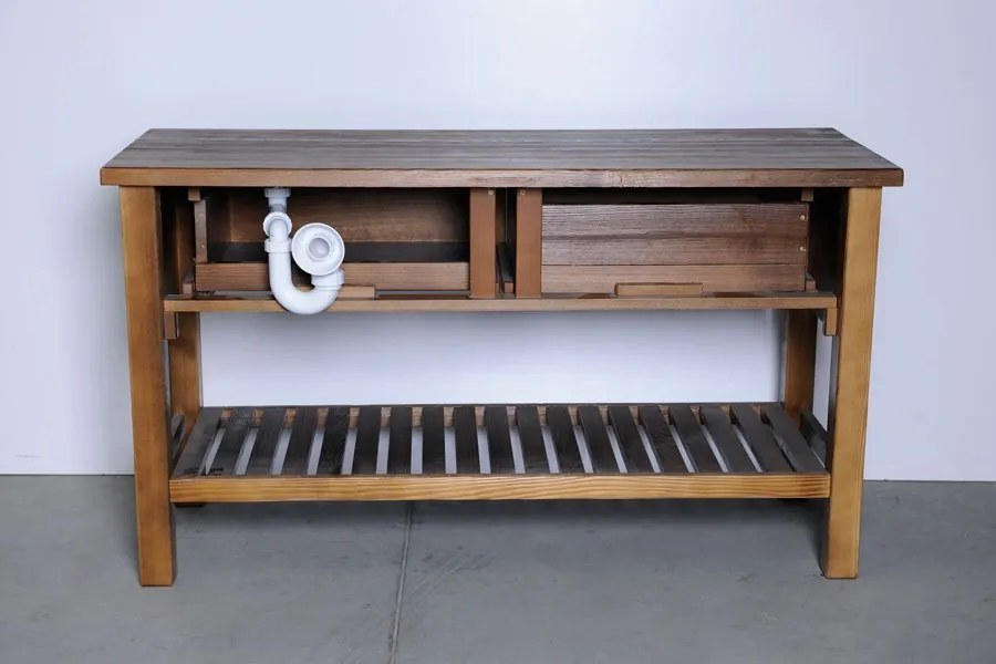 Sapho, BRAND umývadlová skrinka 130x73x50cm, morený smrek, BA131