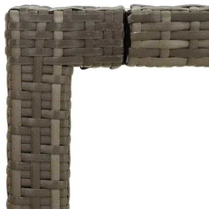vidaXL Záhradný stôl 150x90x75 cm tvrdené sklo a polyratan sivý-
