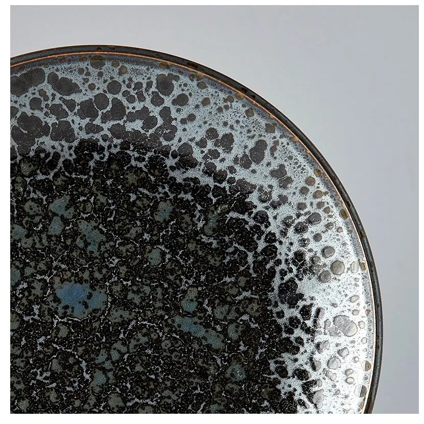 Čierno-sivý keramický tanier Mij Pearl, ø 25 cm