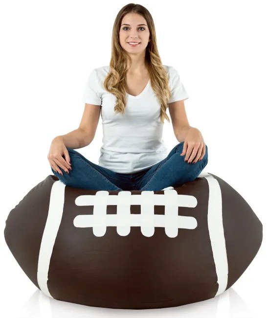 Sedací vak Rugby hnedý ekokoža