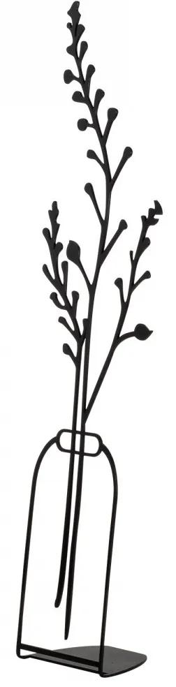 Kovová dekorácia Flowerpot VII 45 cm čierny