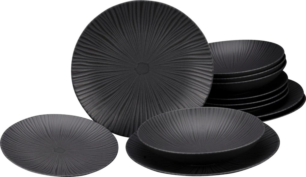 XXXLutz JEDÁLENSKÝ SERVIS Vesuvio black 12-dielne Creatable - Online Only bytové doplnky - 007768029101