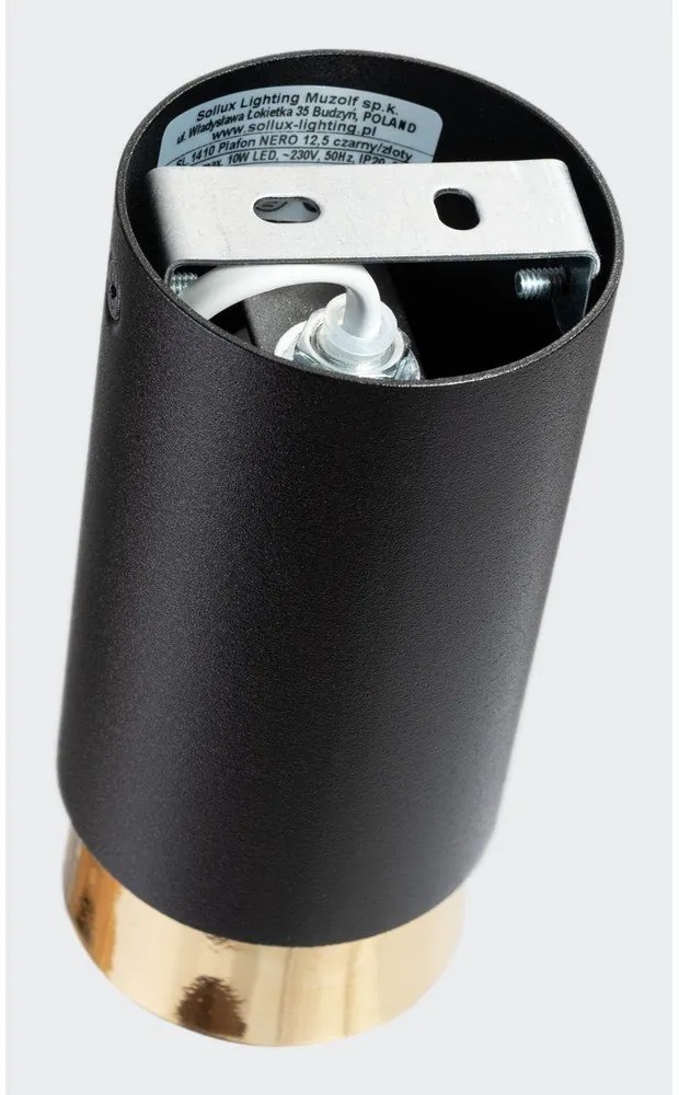 Stropné svietidlo v čierno-zlatej farbe Crown – Sollux