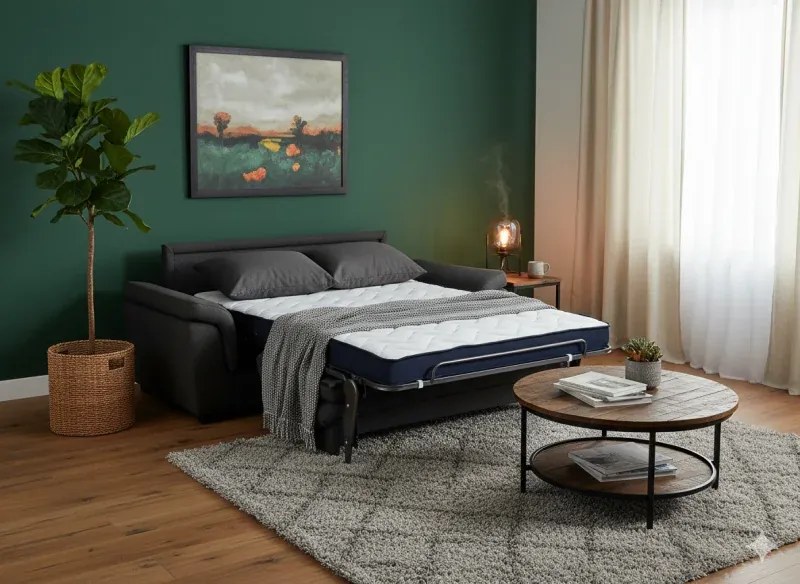 Pohovka na každodenné spanie AZZURRA br. FIORELLO rozkladacia, 140, tm. šedá (penelope 25)