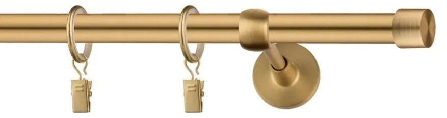 Dekorstudio Garniža jednoradová Luna zlatá 19mm Dĺžka: 160cm, Typ uchytenia: Držiak modern, Typ príslušenstva: Krúžky tiché so štipcami