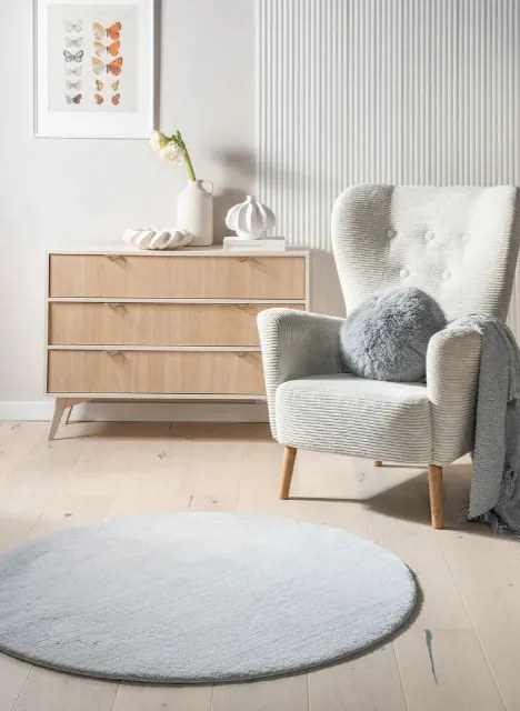 Protišmykový koberec MELLOW svetlosivý kruh