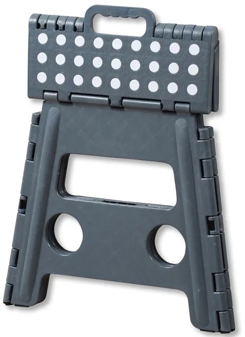 Kesper Skládací schůdky, plastová stolička, antracit s výškou 32cm