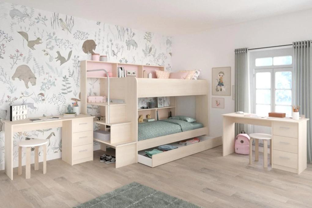 Detská izba s poschodovou posteľou a písacími stolmi Bibop - Poschodová posteľ bez šuplíku Bibop