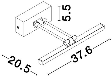 LED nástenné svietidlo Marnell 37.6 mosadz