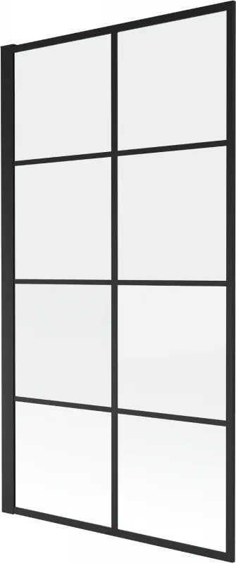 Mexen Alex vaňová zástenka 1-krídlová 70 x 140 cm, čierna mriežka fix - 893-070-000-70-77