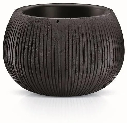 Prosperplast Obal na kvetináč s vložkou Bowl čierny, varianta 18 cm