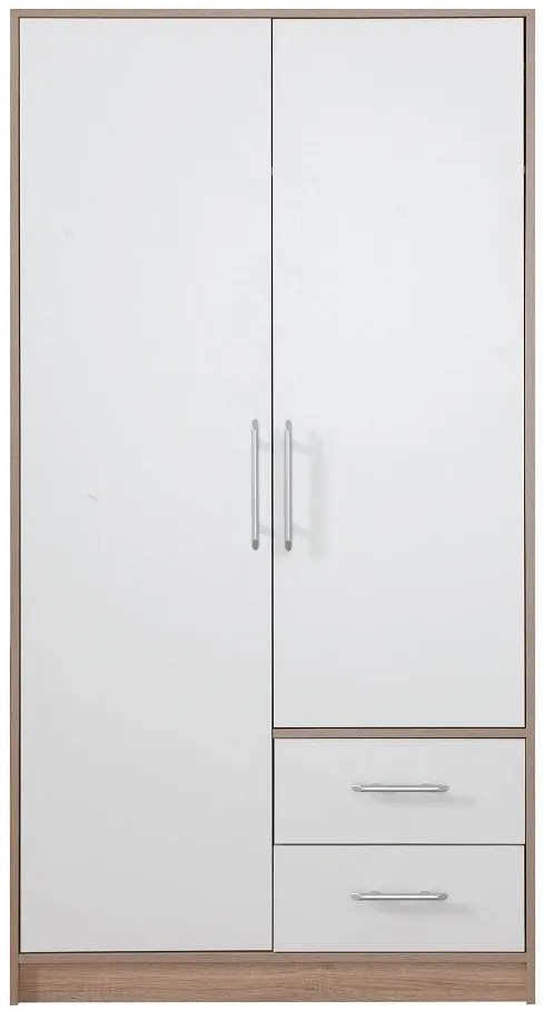 Šatníková skriňa bez zrkadla Smart 3 - dub sonoma / biela