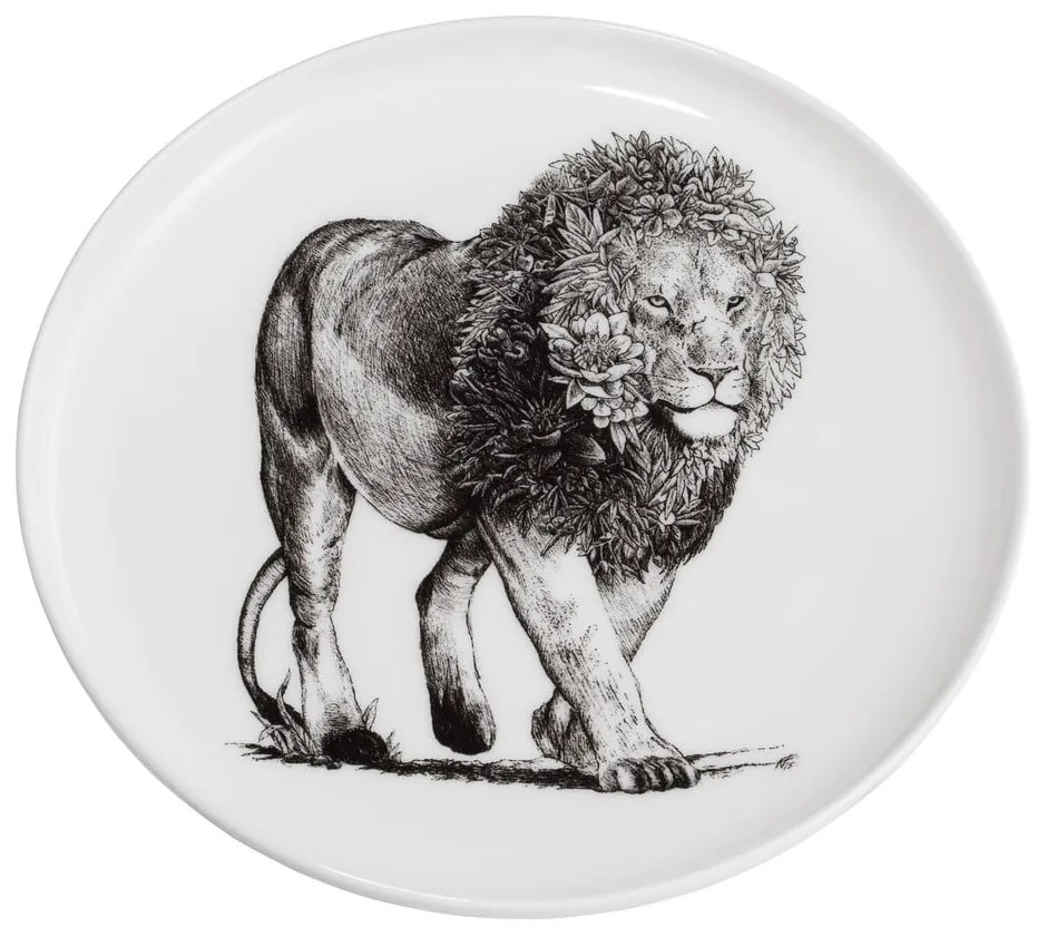 Biely porcelánový tanier Maxwell & Williams Marini Ferlazzo Lion, ø 20 cm