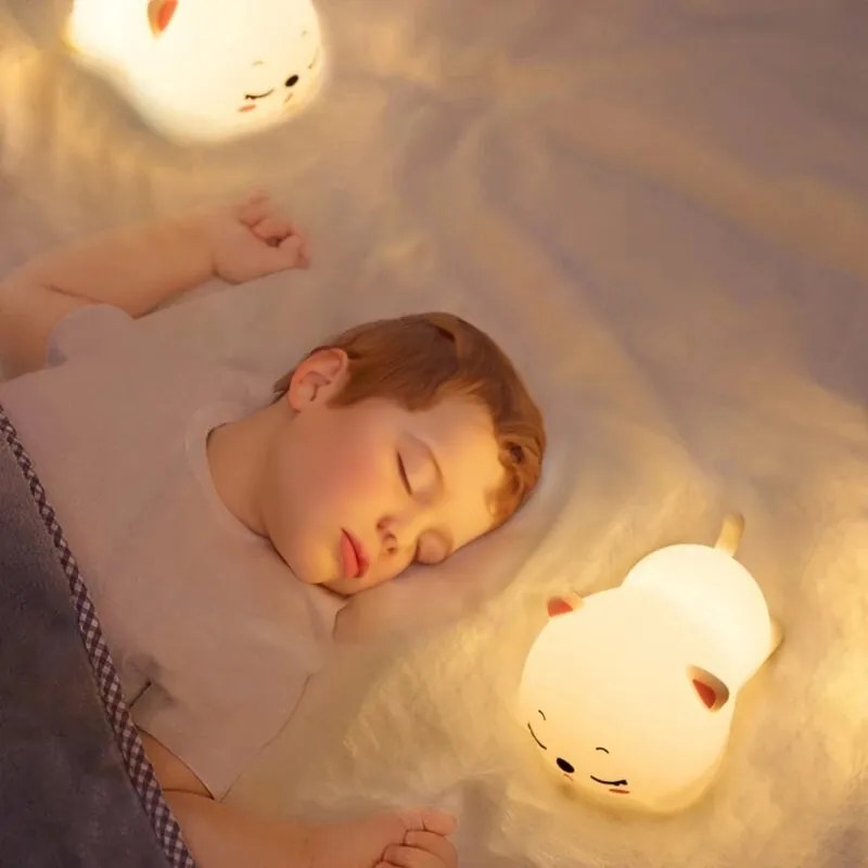Detská stolná LED lampa Kitty biela