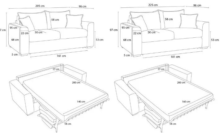 Tmavomodrá menčestrová rozkladacia pohovka 225 cm Augustin – Bobochic Paris