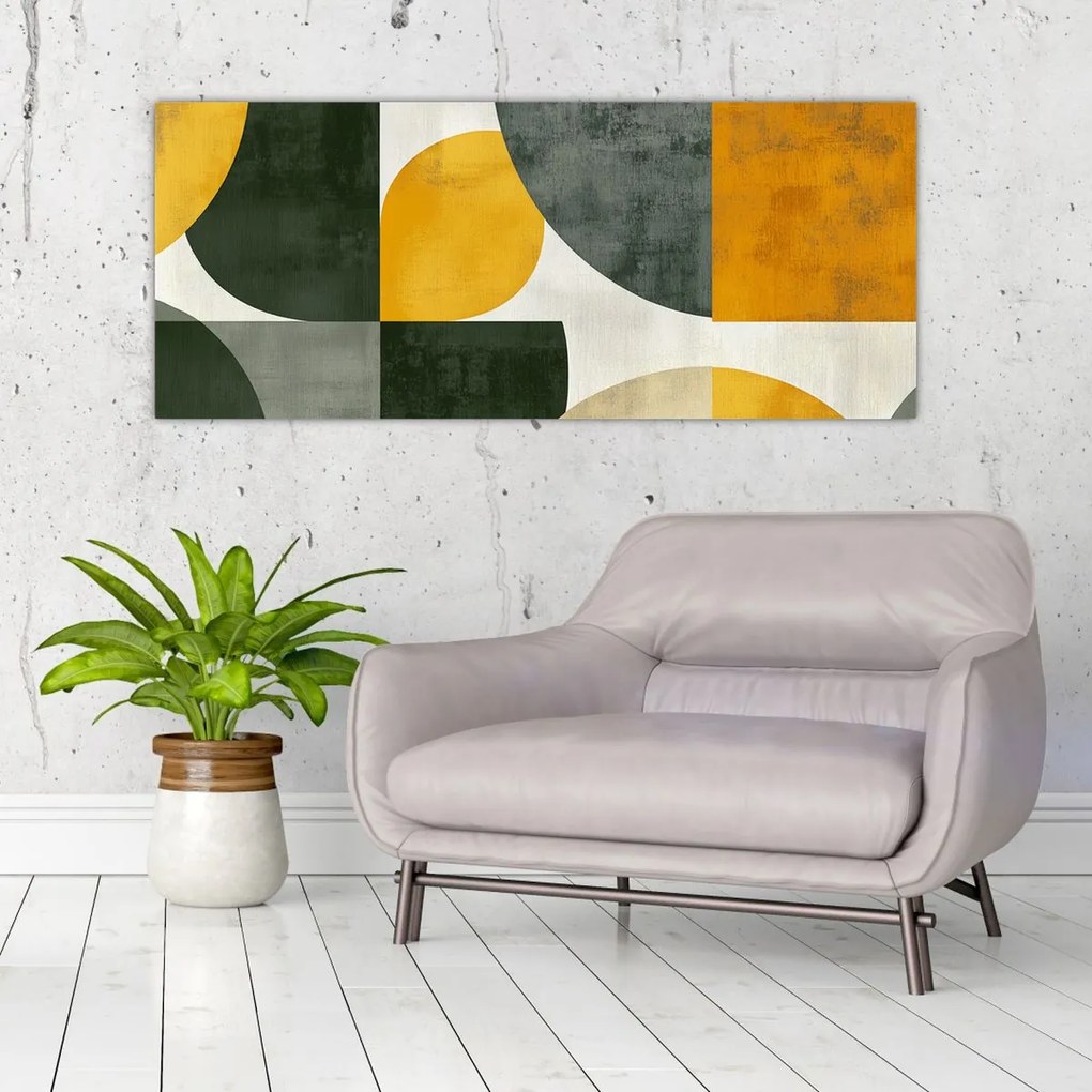 Obraz - Abstrakcia v olivovej farbe (120x50 cm)