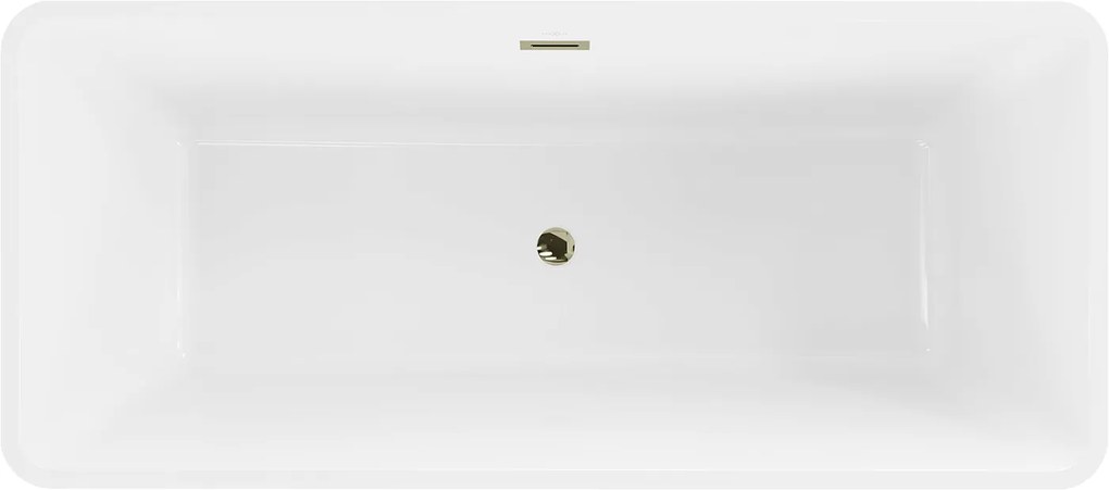 Mexen Tonia, voľne stojaca vaňa 170 x 75 cm + zlatá odtoková zátka a prepadový otvor, čierna - biela, 52171707575-G