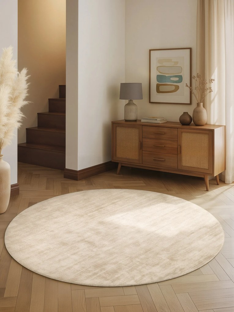 Vikosa, Kusový koberec Vikosa Jane 106293 Ivory kruh, 150x150 (priemer) kruh, biela, detská izba