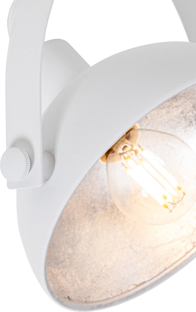 Priemyselné stropné svietidlo biele so striebornou farbou 2-žiarovkové nastaviteľné - Magnax