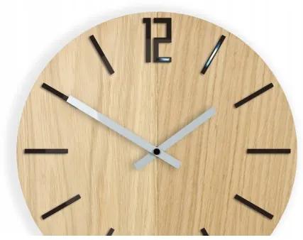 Sammer Moderné dubové hodiny CARLO - čierna 33cm CarloWoodBlack