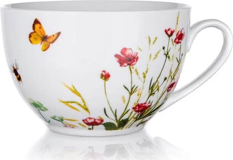 Šálka s tanierikom Lúčne kvety, 240 ml