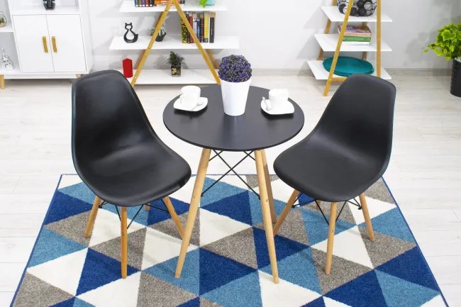 Set troch jedálenských stoličiek OSAKA čierne (hnedé nohy) (3ks)