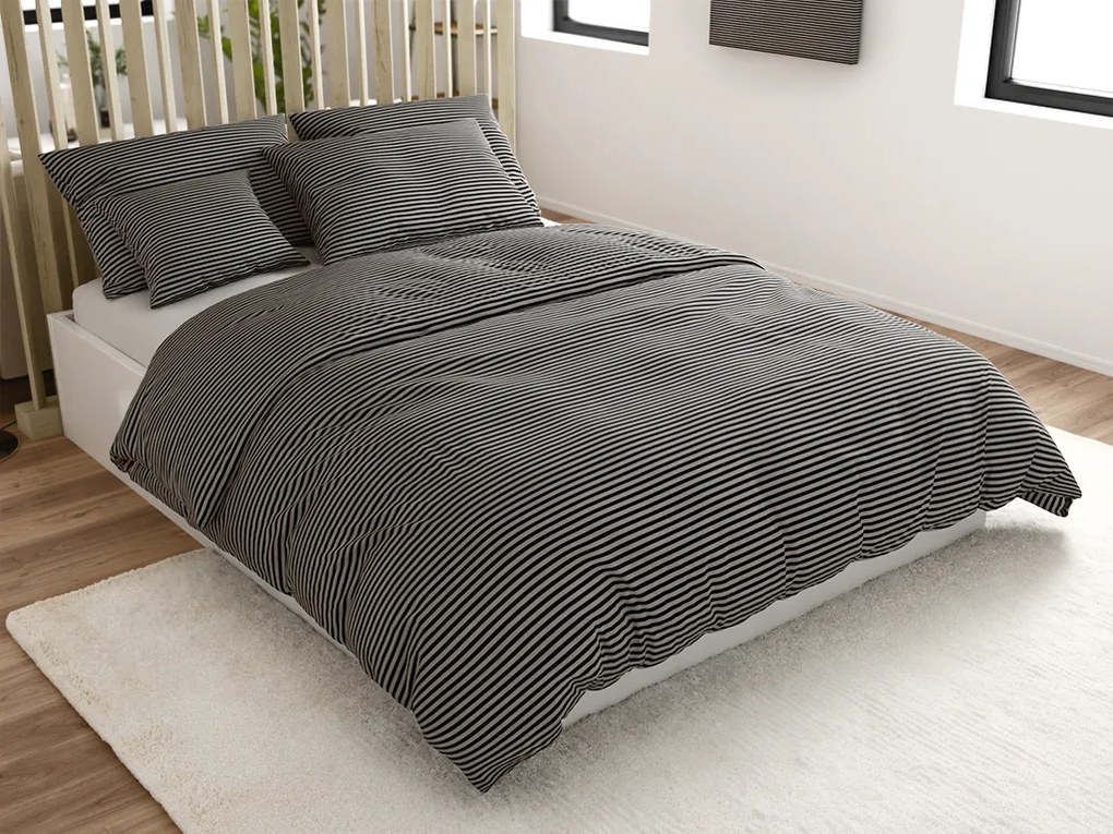 Bavlnené obliečky STRAVON čierno-sivé Rozmer obliečky: 70 x 90 cm | 140 x 200 cm