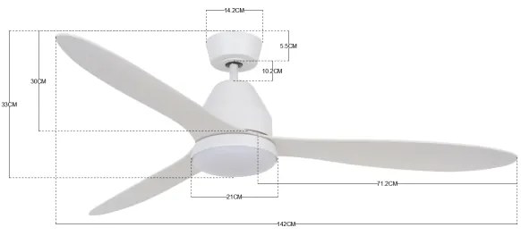 Lucci air 213043 - LED Stropný ventilátor WHITEHAVEN GX53/17W/230V biela + DO