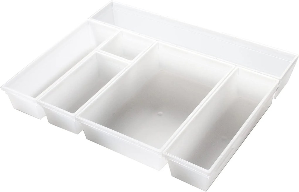 2. akosť - Organizér do zásuvky kuchyne aj kúpeľne, príborník Rotho BASIC, mliečna (8x8)