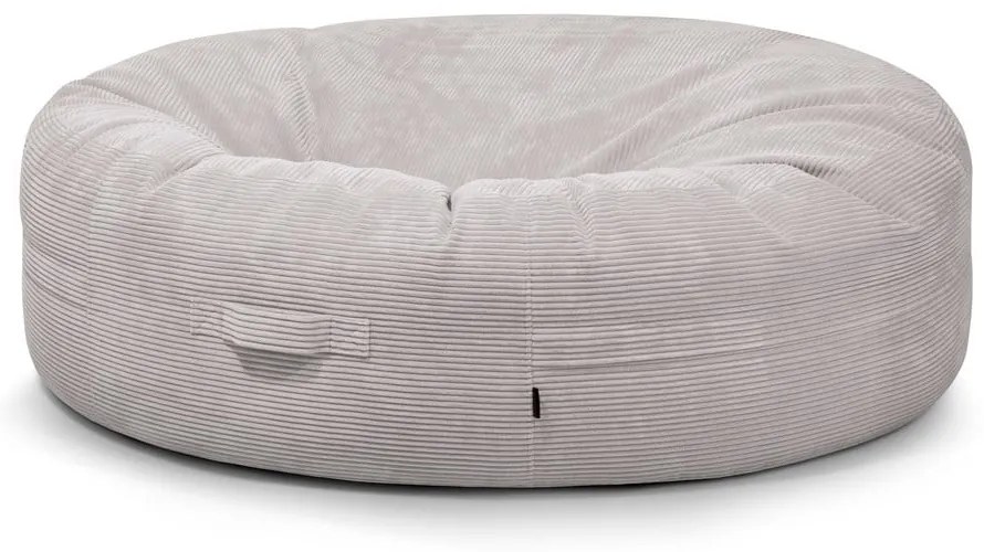 Svetlosivý menčestrový sedací vak Roll 190 – SLOWDOWN