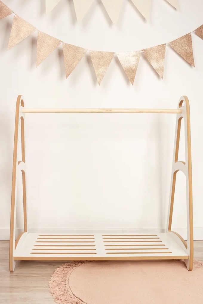 Detský vešiak na oblečenie, prírodný - 92 x 90 cm