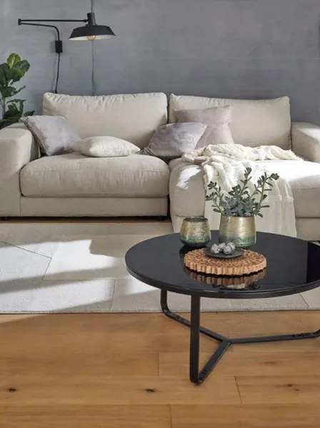 Okrúhly konferenčný stolík Boston 80 cm, čierny