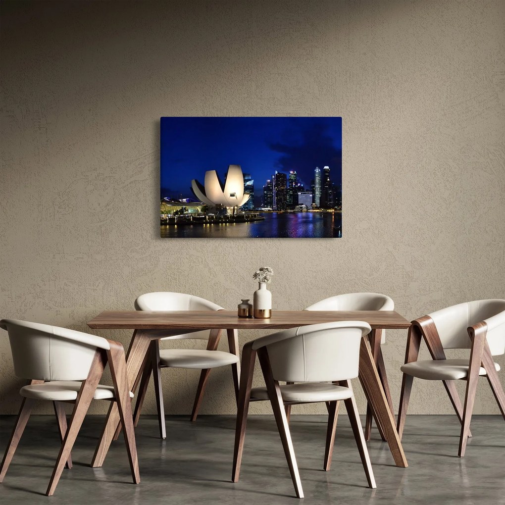 Obraz nočného Singapuru (90x60 cm)