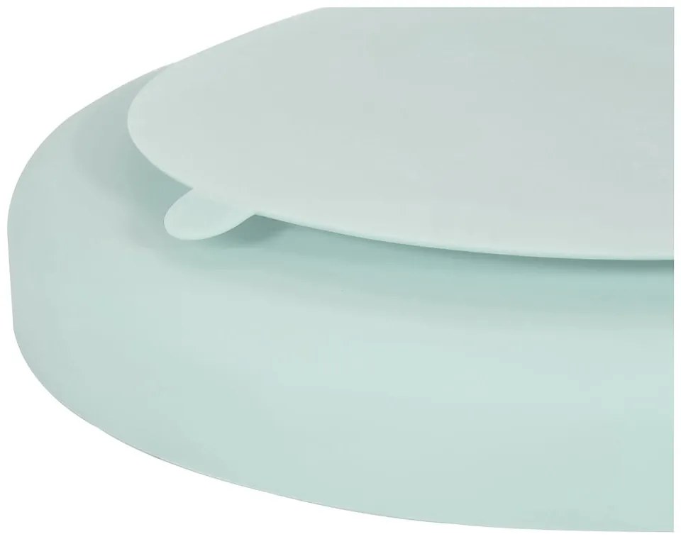 Svetlomodrý silikónový detský tanier 19x20,5 cm – Kindsgut