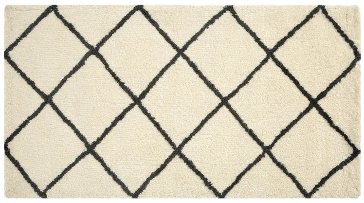 Livarno home Koberec s dlhým vlasom, 80 x 150 cm/Ø 100 cm (krémová/čierna)  (100377446)