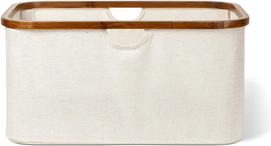 Krémový látkový skladací kôš na bielizeň Bamboo/Linen – Bigso